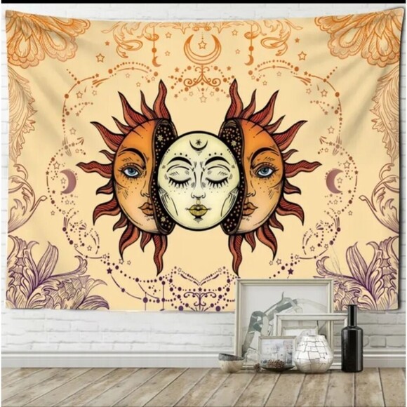 CONSTELLATION Sun Moon stars tapestry boho vibes mandala - Picture 1 of 3